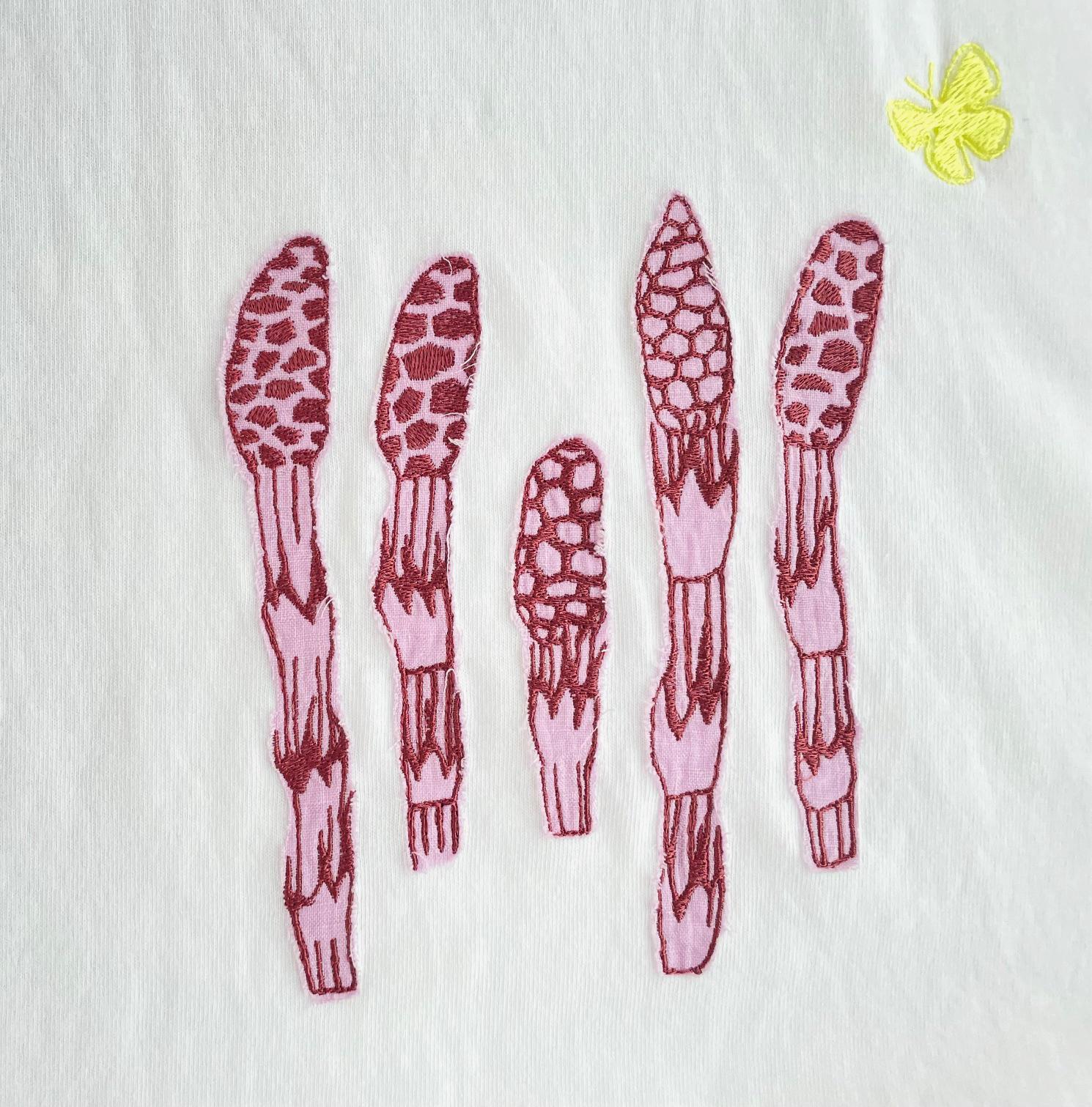ツクシ 草花元気な刺繍Tシャツ 母の日 ボタニカル プレゼントにも ビッグシルエットあり | 3枚目