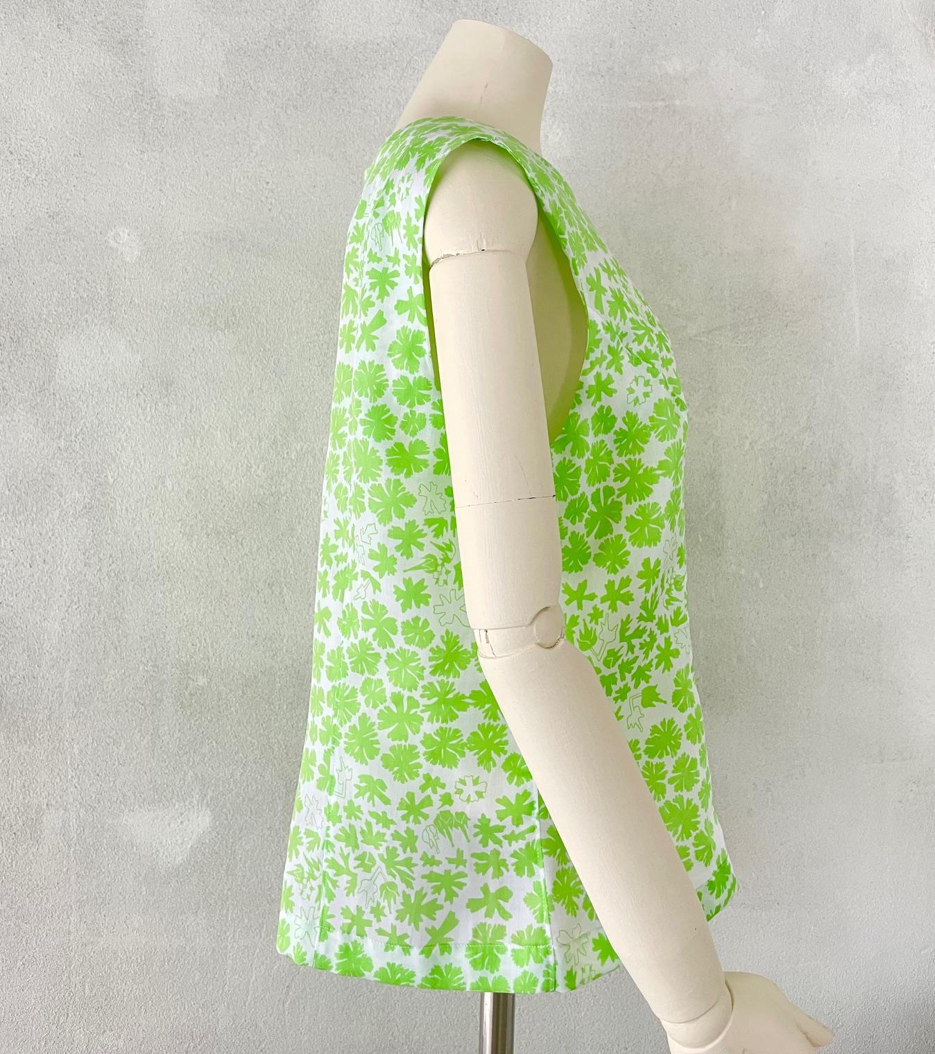 爽やかノースリーブブラウス /アメリカフウロ 秋まで活躍 ジャケットやニットのインに 草花模様 ボタニカル | 6枚目